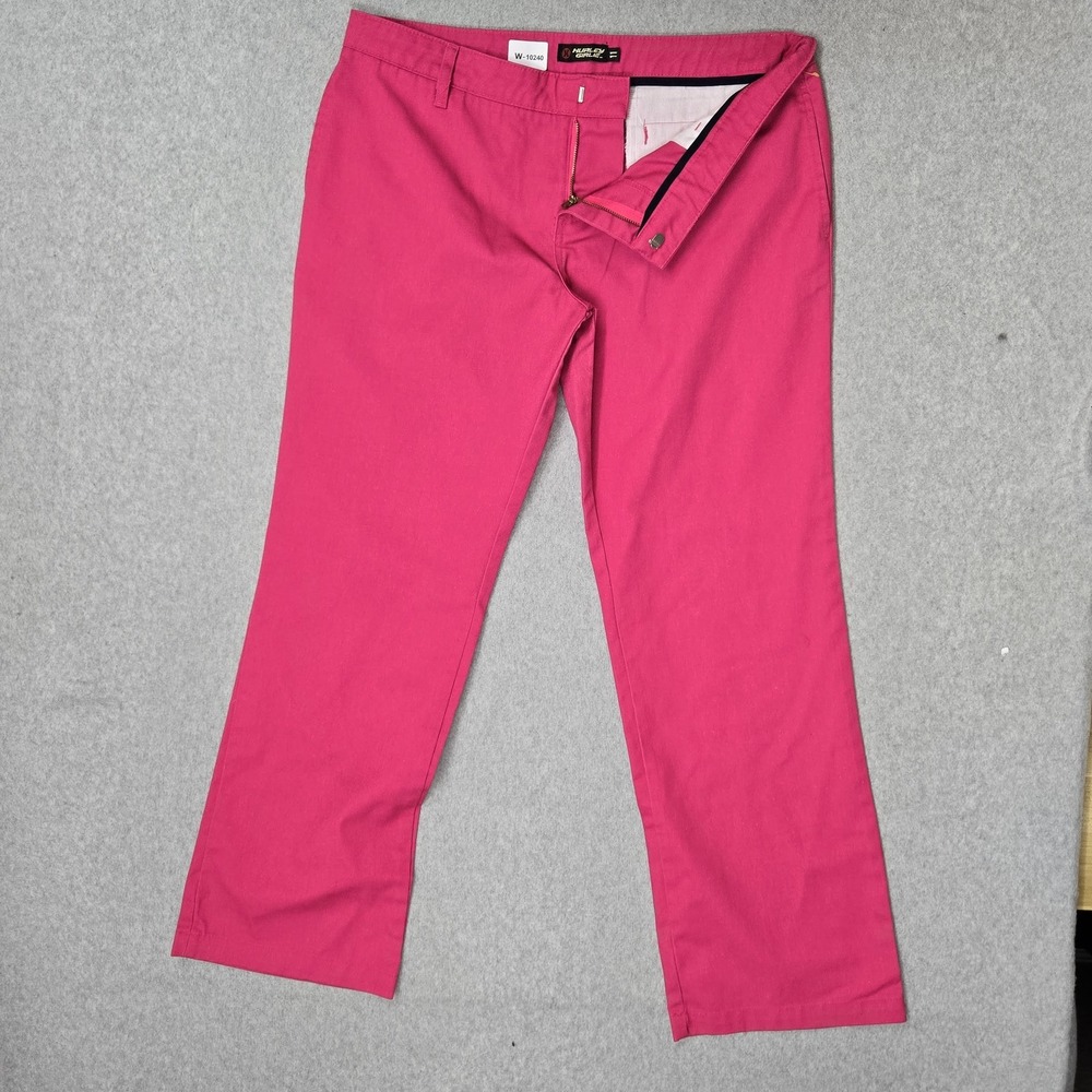 VINTAGE Hurley Girlie Junior Pants 11 Pink Chino GPO2LRR Low Rider 30" 90s